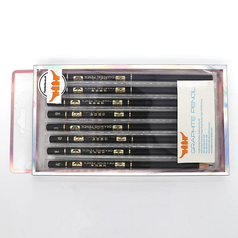 DRAWING Pencil 2H HB B 2B 3B 4B 5B 6B 8B more 14B PVC Pet Packing