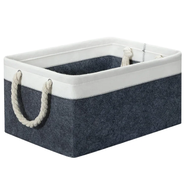Felt Fabric Storage Bin Decorative Boxes Cute Baskets Shelf Empty Gift Basket