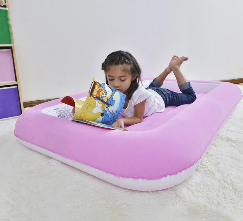 Flocked Outdoor Inflatable Children Kids Travelling Air Bed