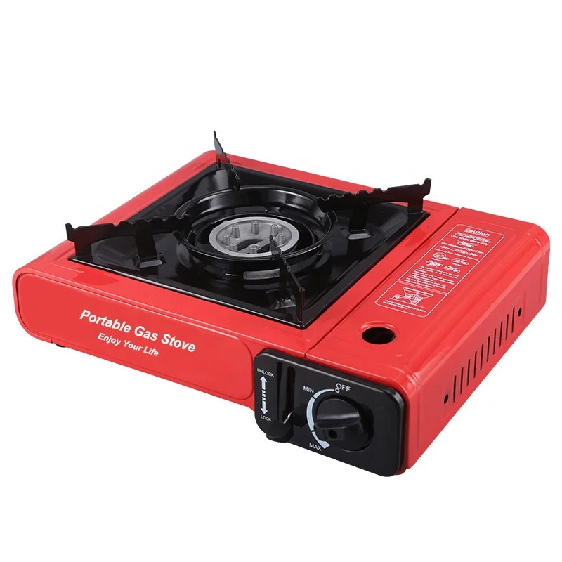 2024 Outdoor Stove Gas Portable Single Mini Butane Gas Stove Camping Hiking BBQ Stove Gas Box Black Camping Cooker