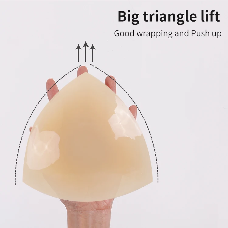 Plus Size Soild Opaque Washable Push Up Silicone Nipple Cover Triangle Sticky Nipple Pasties