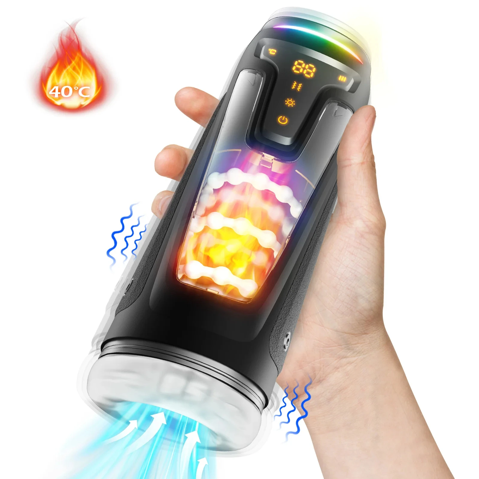 Stimulating Electric Sex Toys Massager Vibrating Stroking Thrusting Intelligent Heating Automatic Male Masturbator Devices