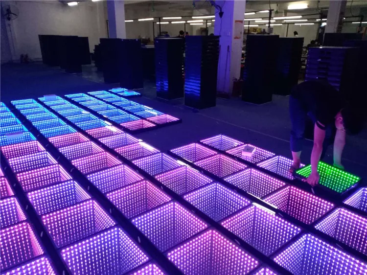 Magnet wireless portable device professional dj 3d mirror rgb led dance floor party