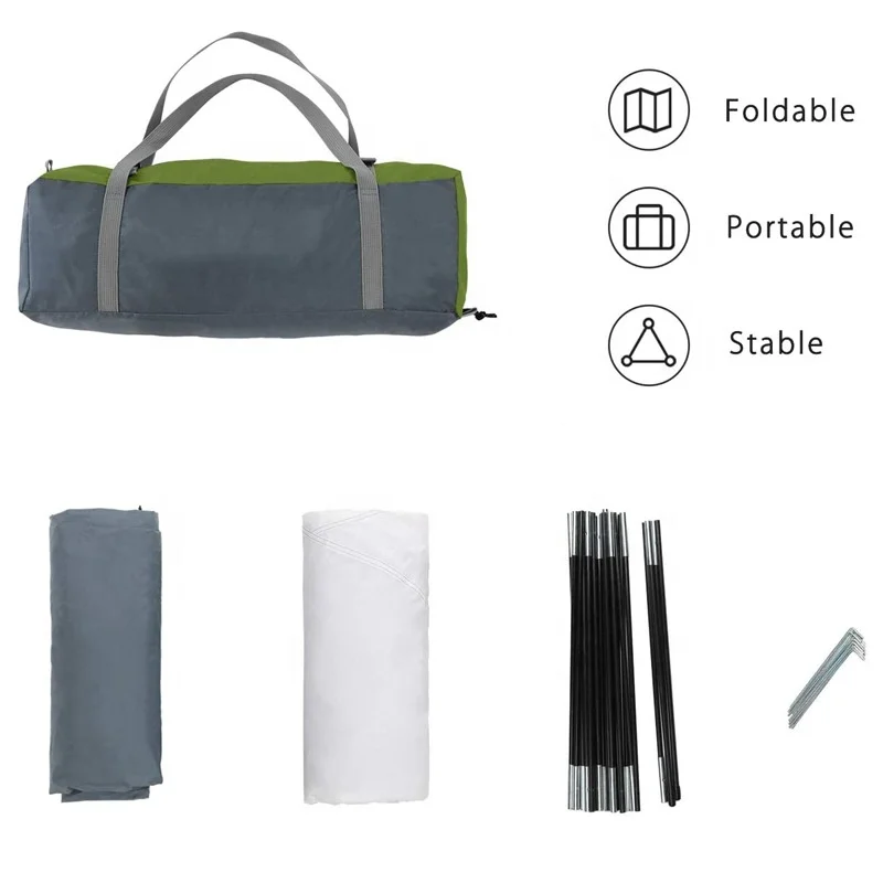 Water Resistance Lightweight Durable 190T Polyester Fabric Fiberglass Poles Family Tents for Camping