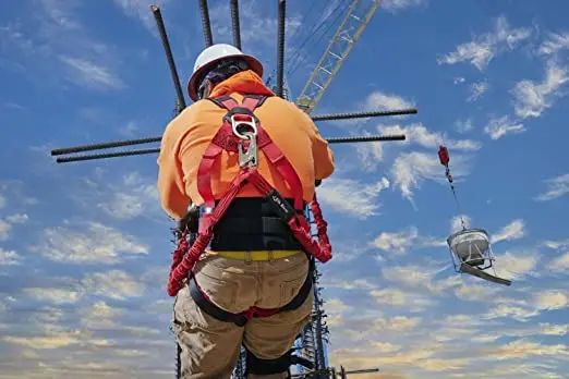 Fall Protection Premium Black Safety Harness X model with Vented & Padded Shoulder,Tongue Legs and Quick Release Buckle