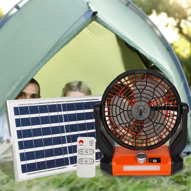 DGLUX 18w Solar Powered Fan Home Portable Stand USB Rechargeable Solar Table Fan With Remote Control