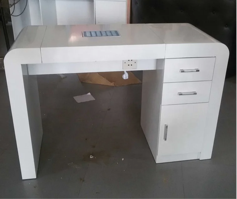 Nail salon manicure table station with dust collector