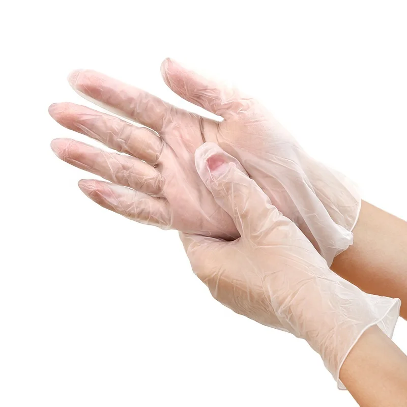 disposable pvc dotted  kitchen dishwashing gloves for hair dye vinyl examination glove large pvc black food grade