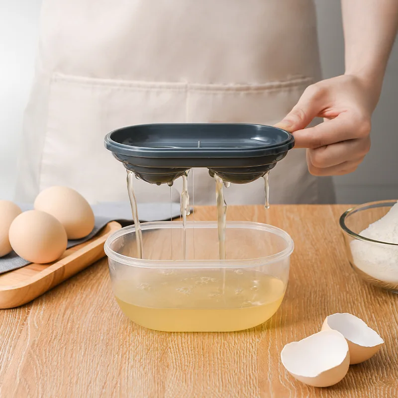 Durable Portable Egg Yolk Liquid Filter Kitchen Cooking Egg Divider Plastic Egg Separator