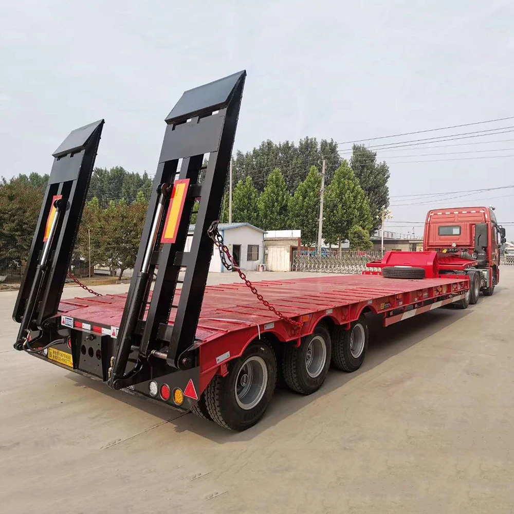 14 M 150 120 70 Ton 3 axle detachable goose-neck Low Bed Truck Trailer For Sale
