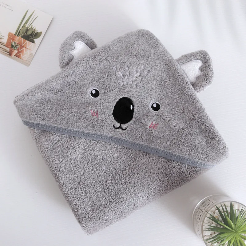 Kids girls animal towel hooded poncho baby kids bear children custom toddler hooded towel fleece baby bath towel