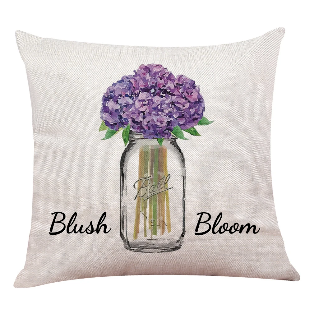 Wholesale Customizable Natural Linen Look Polyester 45 x 45 cm Throw Cushion Cover Pillow Cases Pillowcase for Home Decor