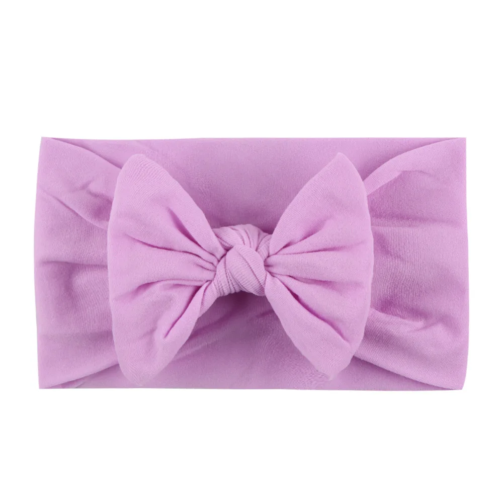 Hair Band Girls Bow Knot Hair Ties Baby Headband Wholesale Elastic kids soild color lovely headdress