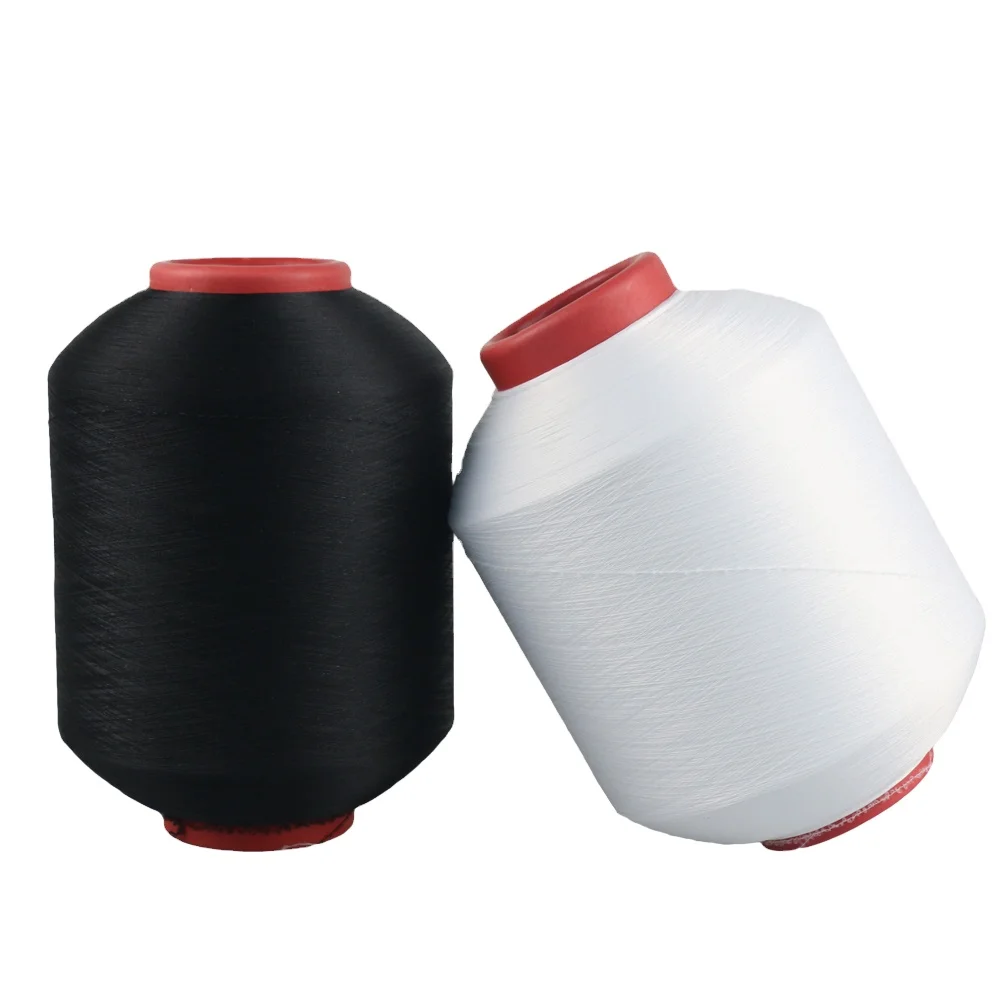 factory price 100 filament polyester raw spandex covered yarn for socks 100 36 polyester dty yarn