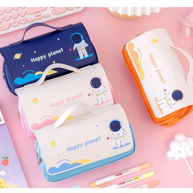 BESDERWILL Pencil Bags Case Large Capacity School Student Double Layer Stationery Bag Type for Girls pencil case