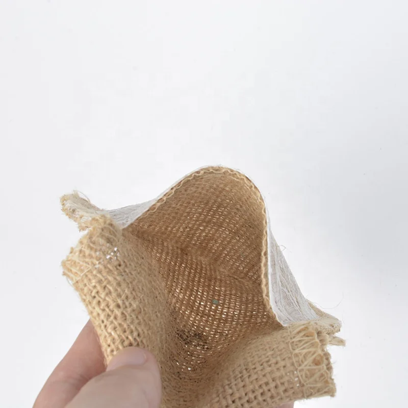 Burlap Lace Cutlery Holders Vintage Rustic Hessian Jute Pocket Knife and Fork Bag for Wedding Party Decoration