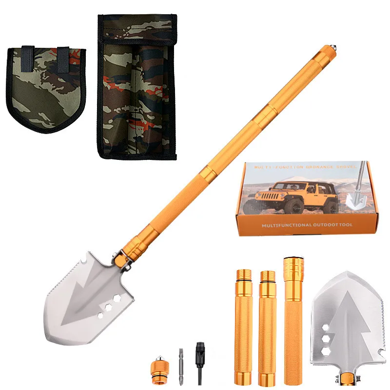 Factory Direct Garden Planting Folding Portable Stainless Steel Shovel Vegetables Digging Axe Outdoor Tool