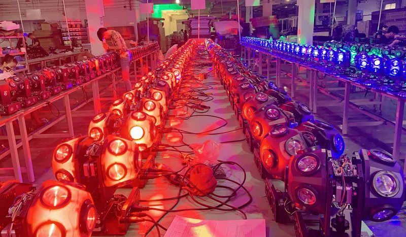 DJ Disco Light 14x10W Double Heads RGBW 4in1 Mini LED Sharpy Beam Moving Head Light