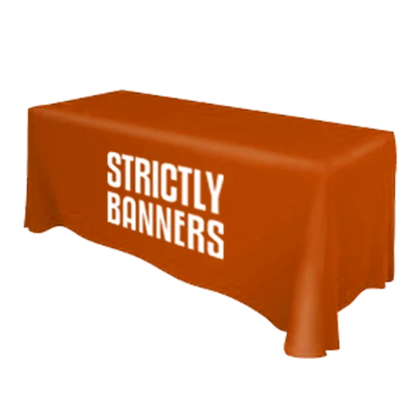 Wholesale tablecloth covered with custom commercial logos or text elastic tablecloth