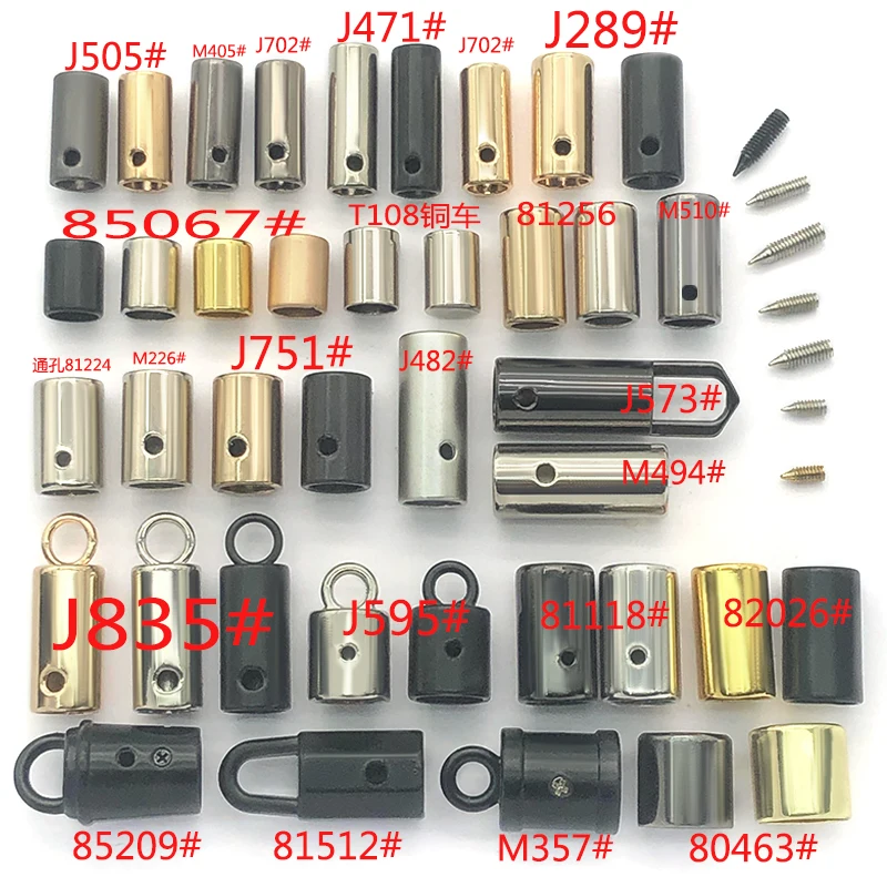 Custom metal logo cord ends fashion designs drawstring screw cord lock stopper