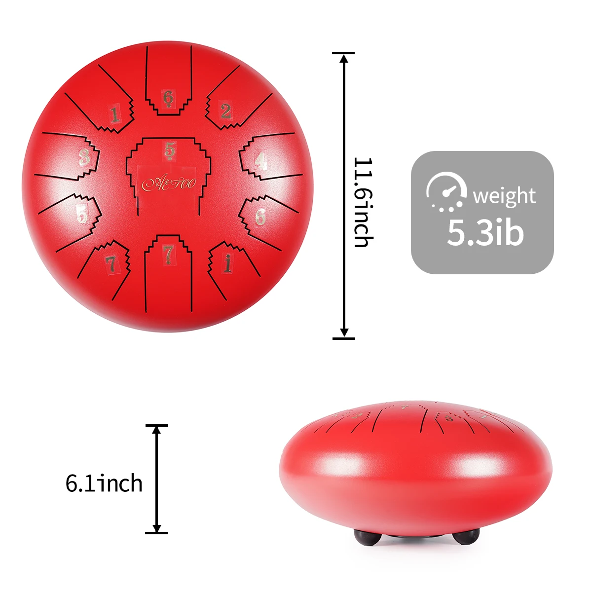 
Tongue Drum 6 Inch Steel Tongue Drum Set 8 Tune Hand Pan Drum Pad Tank Sticks Carrying Bag Percussion Instruments Accessories 