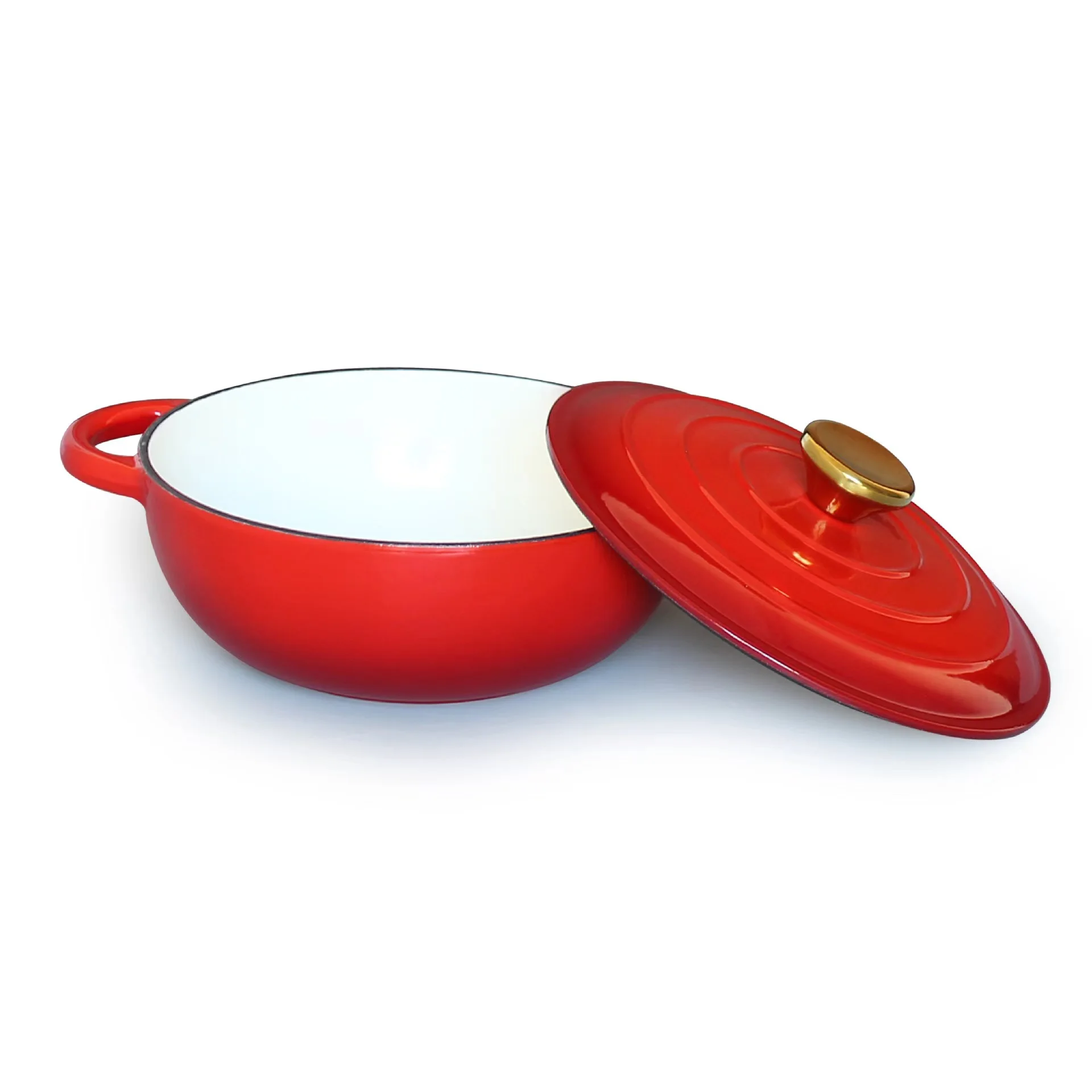 custom logo lid lifter round cookware set pot enamel casserole cast iron dutch oven