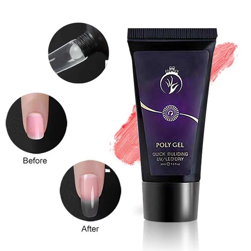 Nailway pretty 15g 30g 60g Nail Art Quick Extension Gel Camouflage Color Pink Nude Clear Poly Acrylic Nail Gel