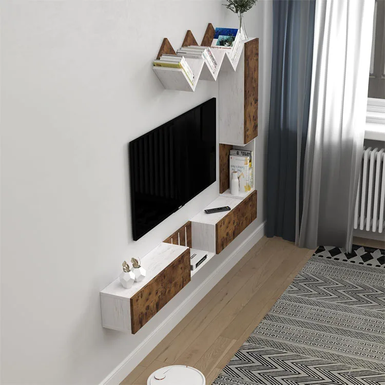floating tv tabletop stand furniture tv stands for the wall walnut color tv small modern luxury wood
