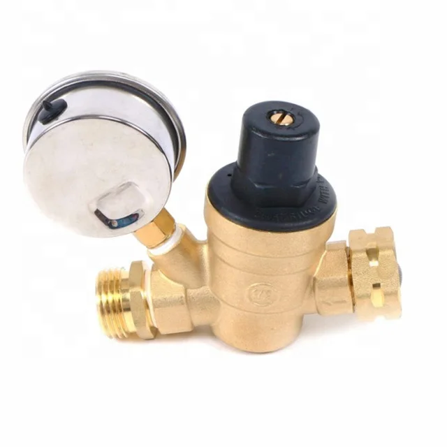 Латунный регулятор давления воды с манометром для сада, 3/4 дюйма