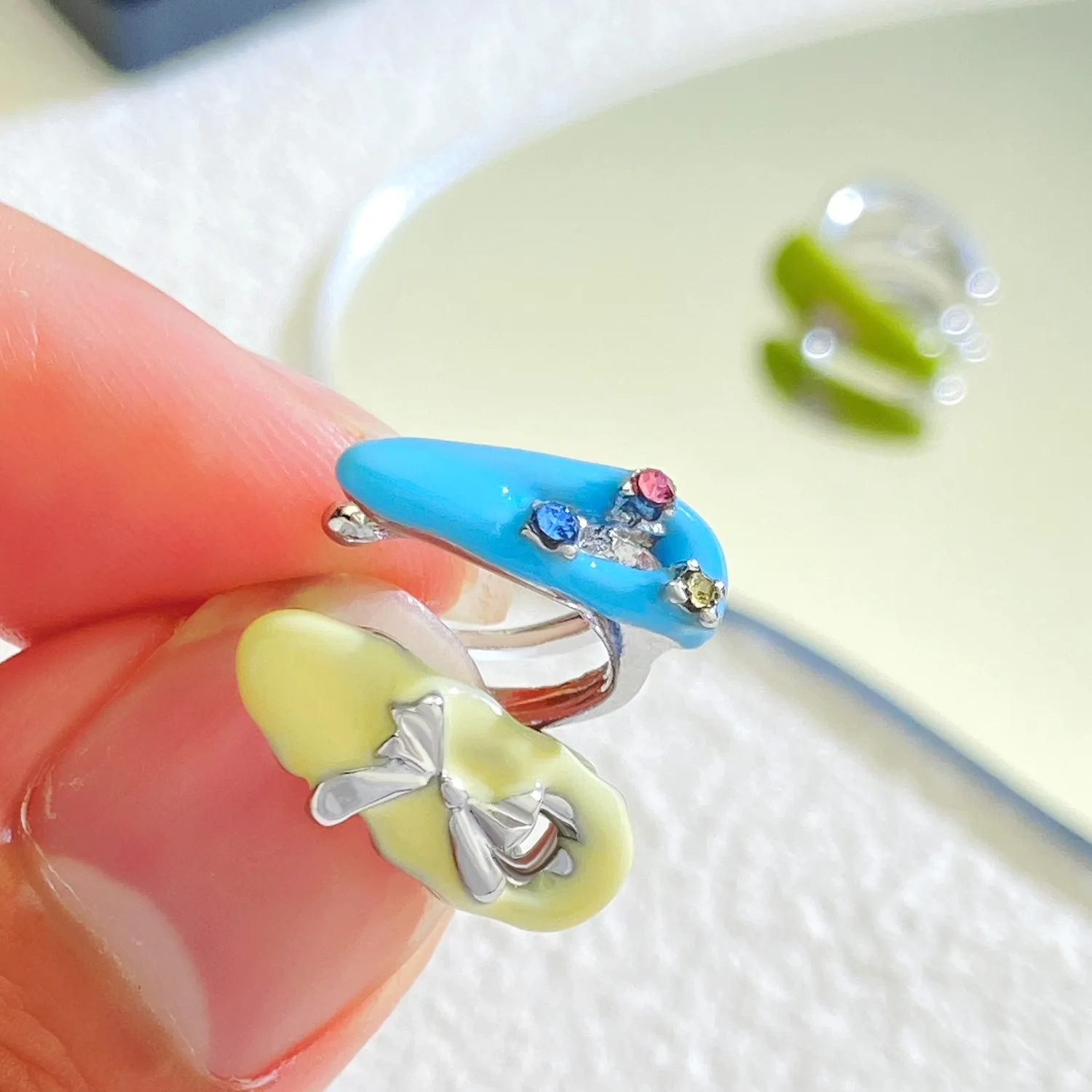 2024 Cute Colorful Enamel Non Pierced Earring Ear Bone Clip Gold Plated No Piercing Ear Hole Cuff Clip Earrings for Girls Women