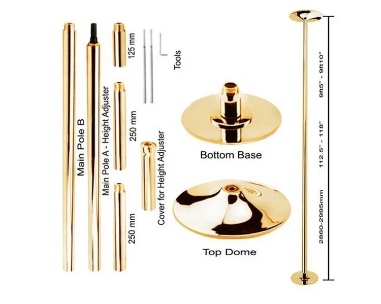 portable Stainless Steel static and spin stripper dancing pole