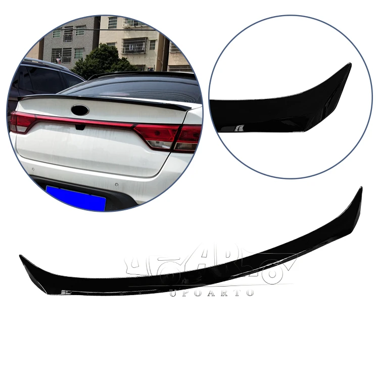 Professional Car Spoilers Factory Outlet ABS Plastic Carbon Fiber Rear Boot Lip Spoiler For Kia K2 Rio Sedan 2017+