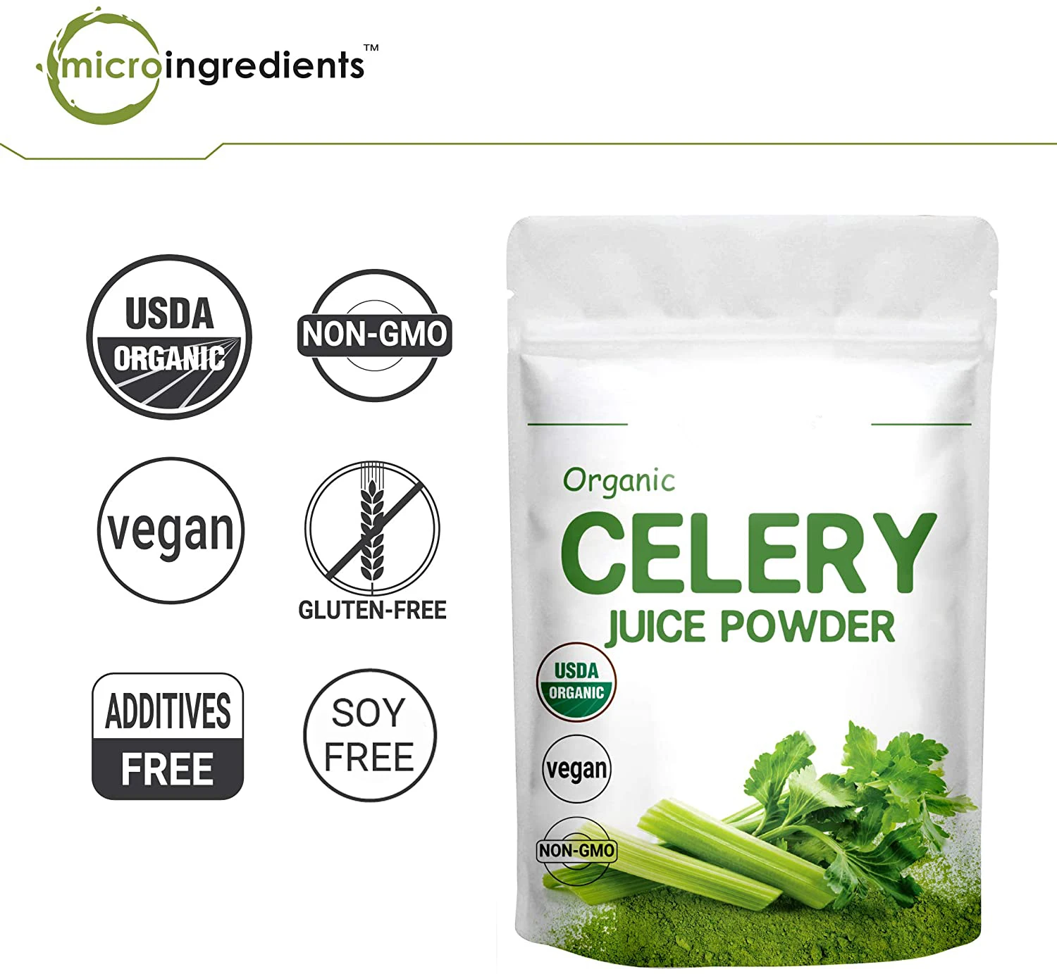 Органический порошок сока сельдерея 20 унций детоксикация повышает энергию иммунной системы и поддерживает внутривенное здоровье витамин