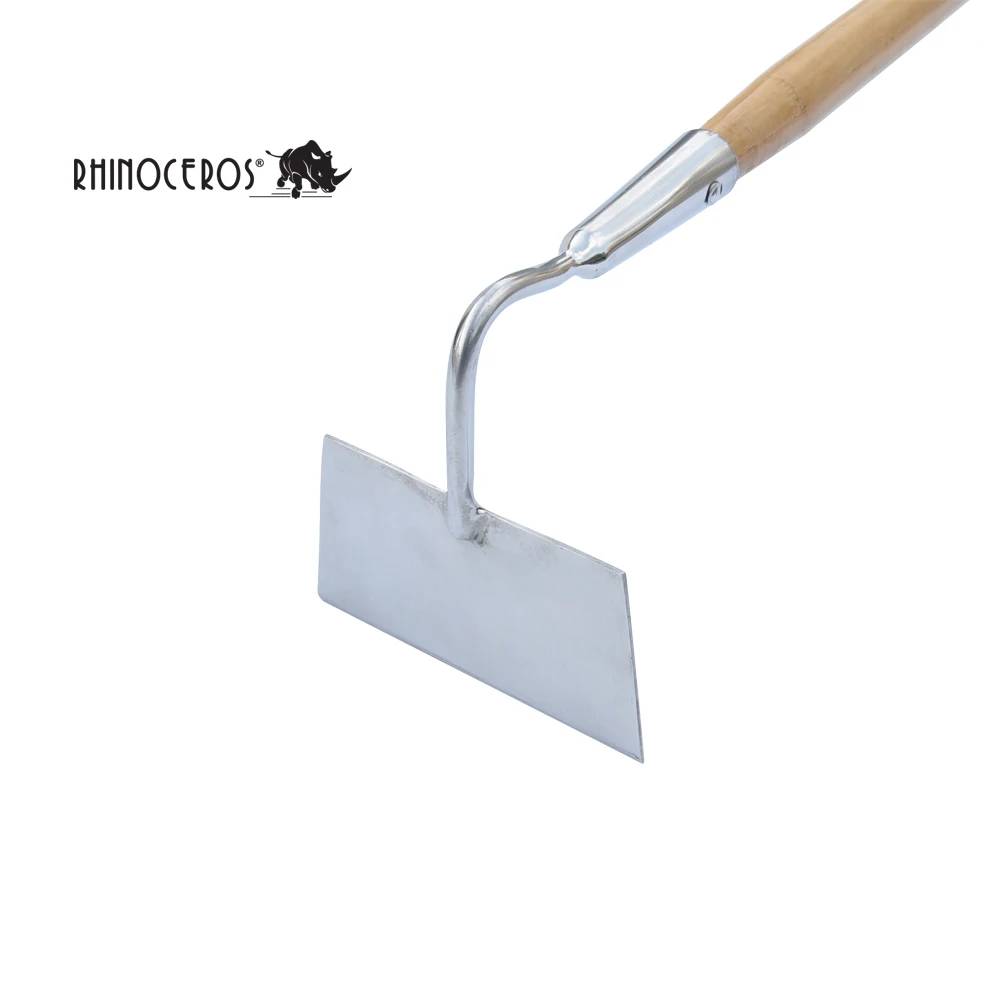 High Quality Hot Selling Lightweight Wooden Long Handle With Stainless Steel Blade Garden Hoe