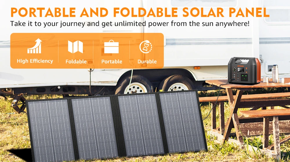 Foldable Solar Panel 60W Portable with 5V USB A and USB C 18V DC for Camping Cell Phone Tablet 5 to 18V Device Compatible
