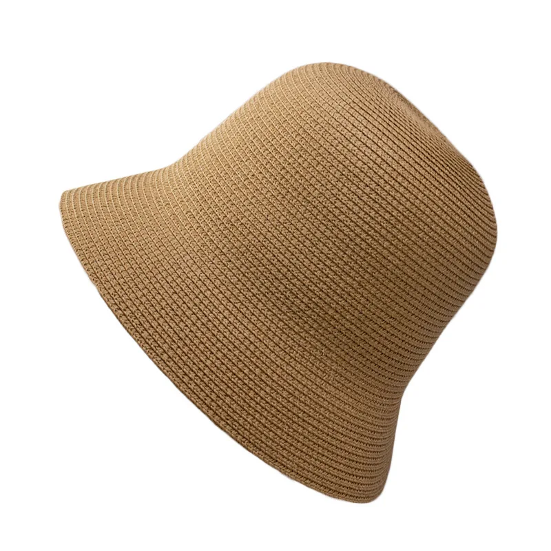 Paper Straw Outdoor Cloche Bucket Hats Beach Outdoor Uv protection Summer Beach Sun Hat Womens