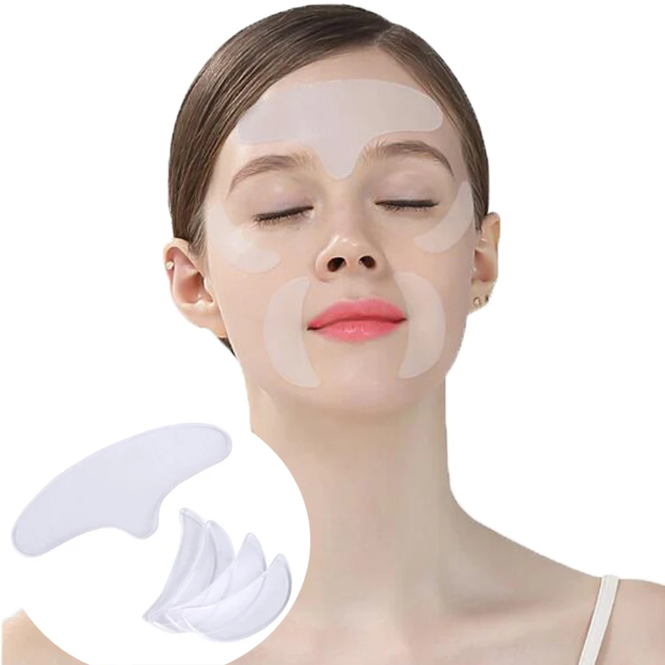 Facial Mask Eye Forehead Face Pad Set Medical Grade Transparent Reusable Silicone Face Tape