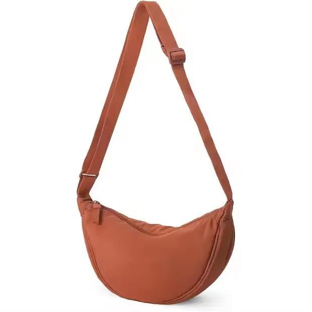 Nylon Crescent Dumpling Banana Bag Women Men Small Daypack Sling Shoulder Crossbody Messenger Bag with Adjustable Strap