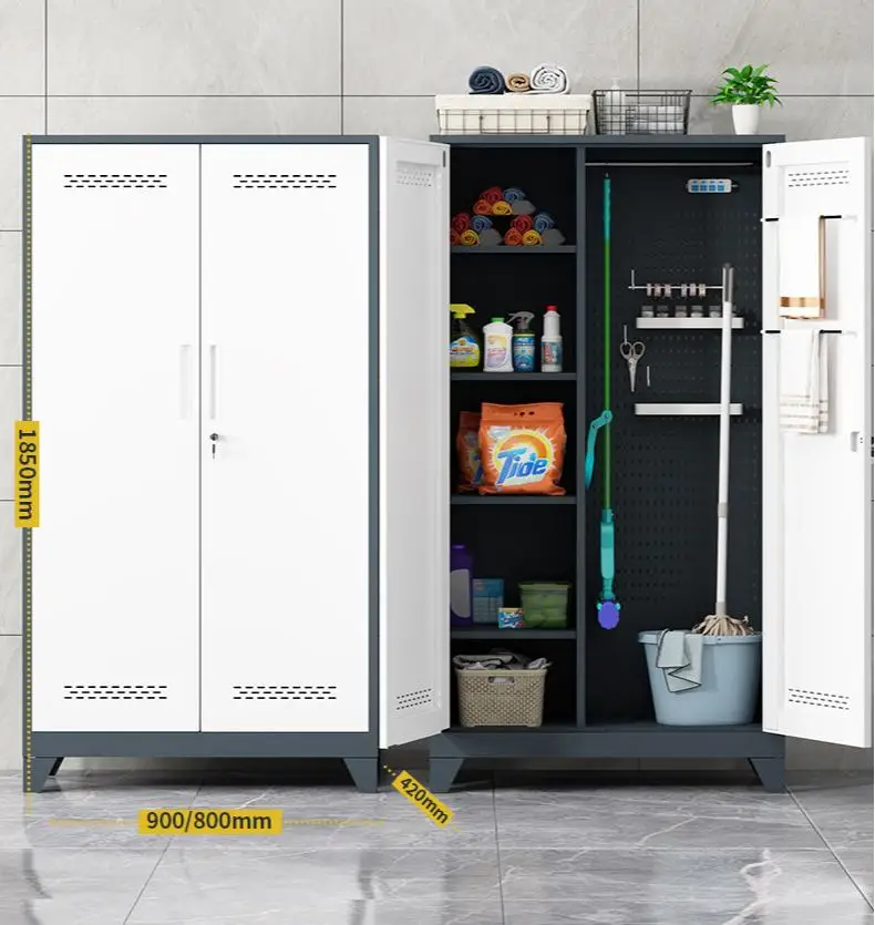 Janitorial Closet Tool Storage Cabinet Iron Steel Tool Chest Workshop Customizable Janitorial Cabinet Steel Cart ALL ONE TECH
