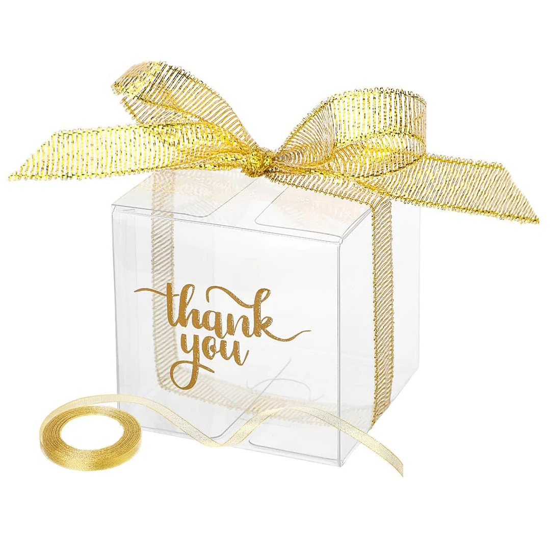 Custom Clear Wedding Favour Boxes Clear Pvc Box Party Plastic Packaging Guest Wedding Favour Packaging Gift Boxes