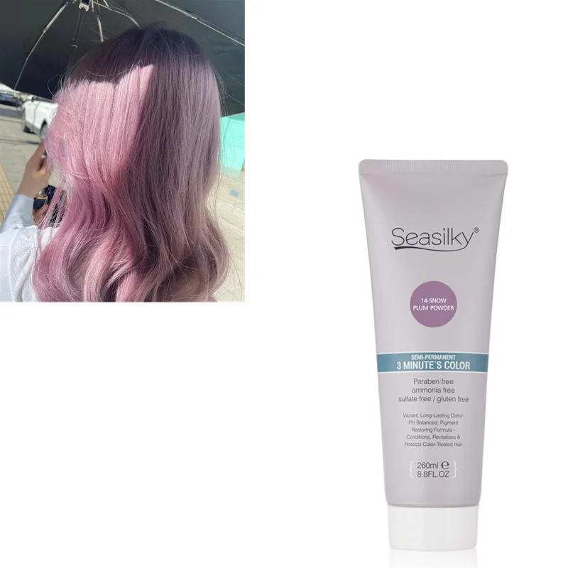 Seasilky Ammonia-Free Semi-Permanent Hair Color Temporary Dye for Pre-lightened Hair No Peroxide Required