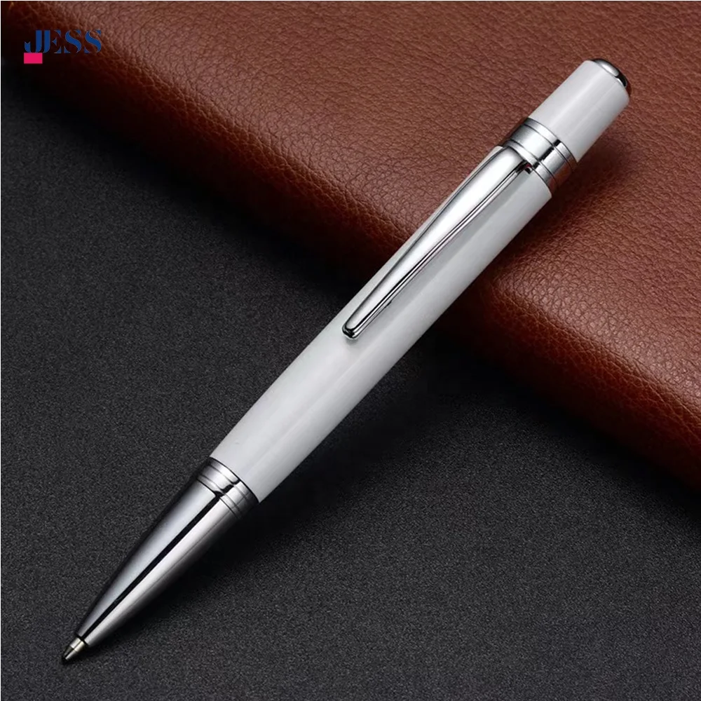 High Quality Metal Pen with Custom Logo Black White Twist Mini pocket Ballpoint Pen for Business Gift Office Pens