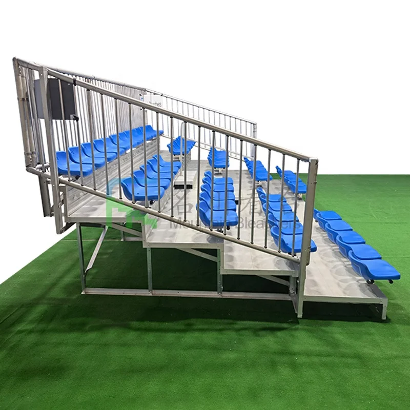 5 Rows Grandstand Sport Bleachers Basketball Metal Structure Bleachers  With Stadium Chair Plastic