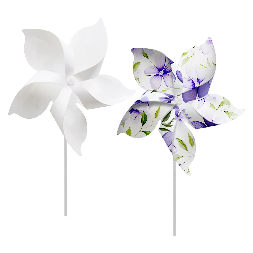Diy Personalized Blank Sublimation Windmill Double Side Printable PET Plastic Custom Pinwheel Kids Toys