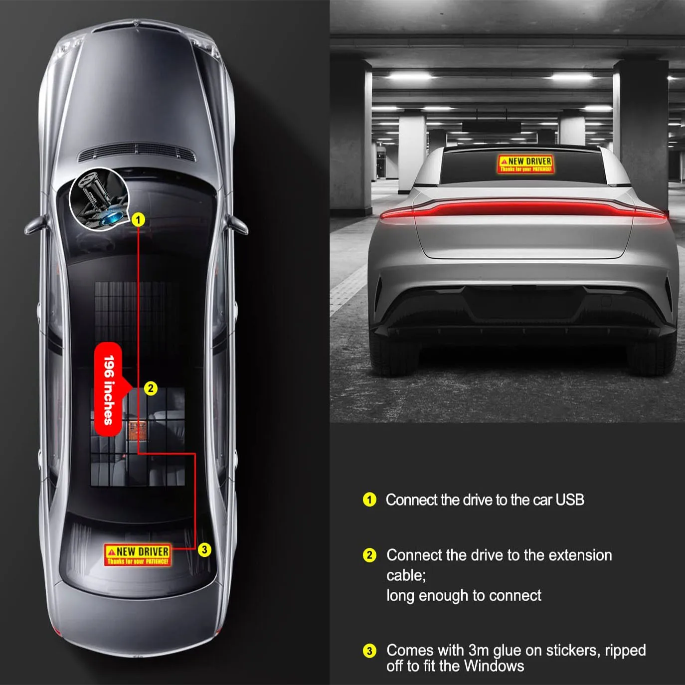 High Quality Custom LED Car Stickers Vinyl Decals for Car Windows and Windshields