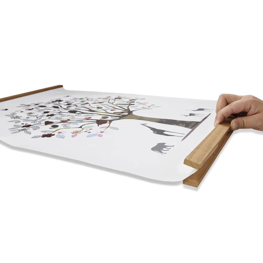 DIY assemble timber solid wood magnetic poster frame hanger for photo picture wall decoration