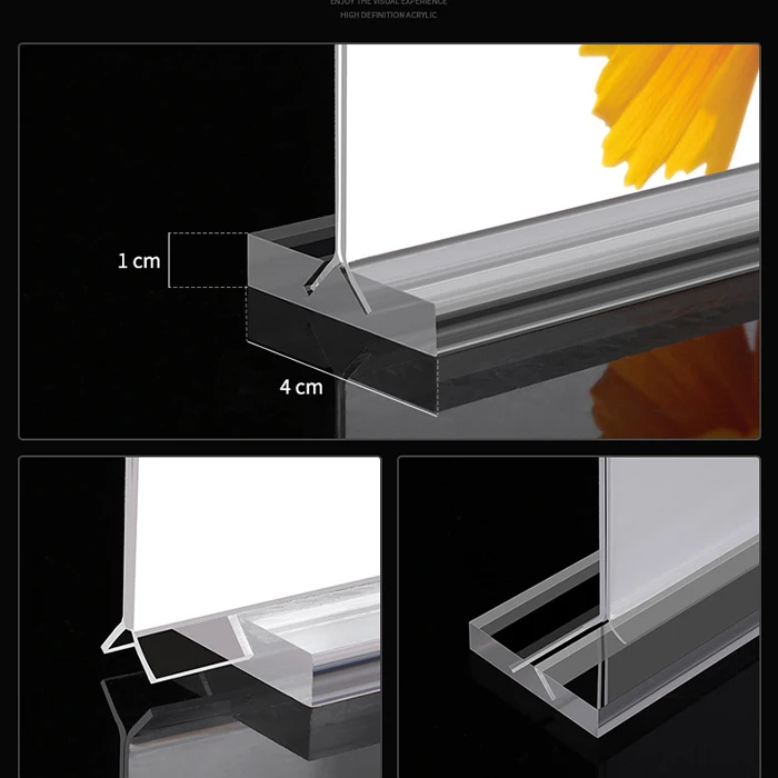 strong magnetic photo frame desktop billboard double sided clear acrylic frames picture