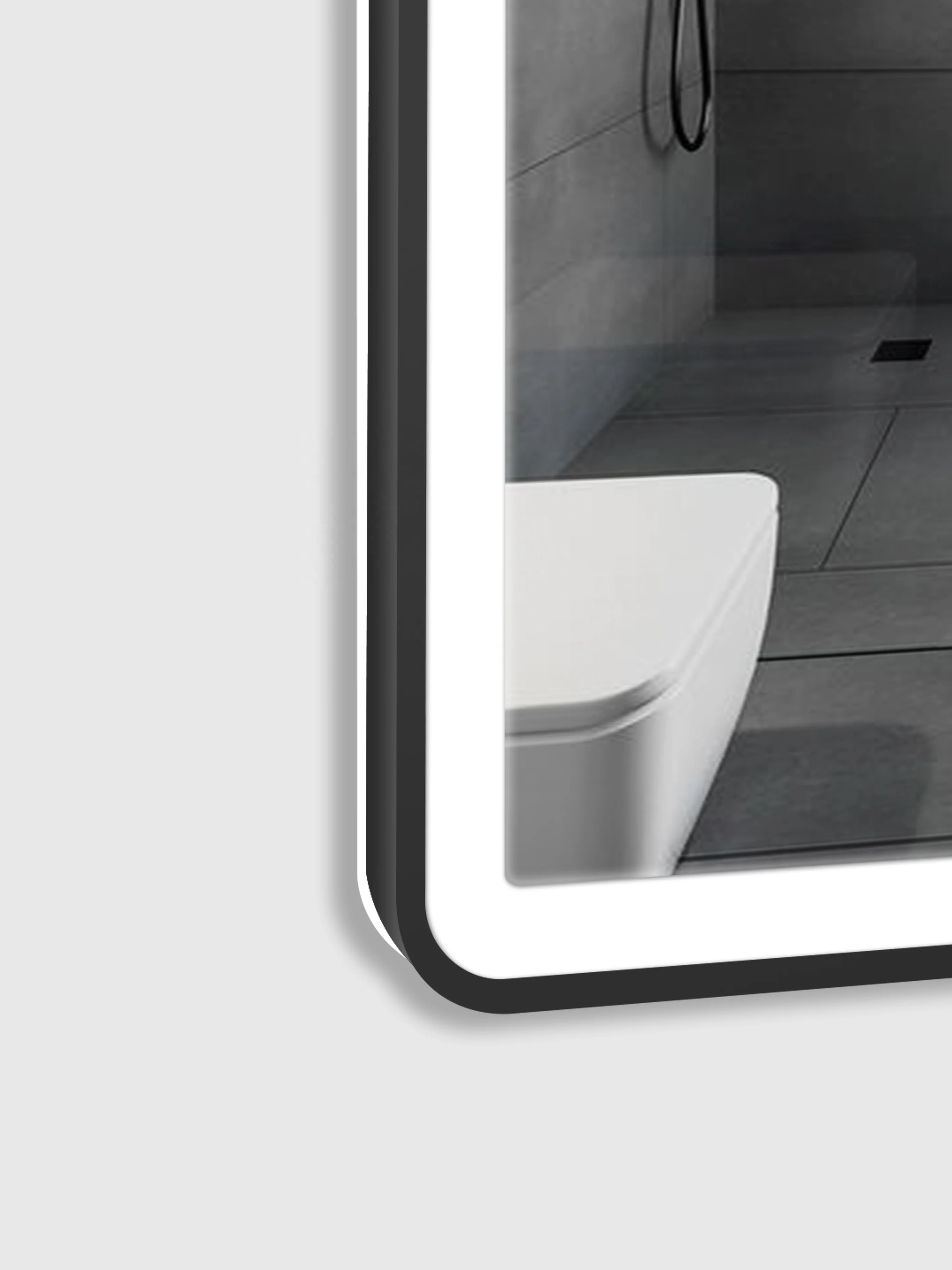 Black Framed Bathroom Vanity Rectangular Mirror with Wall Mount Design