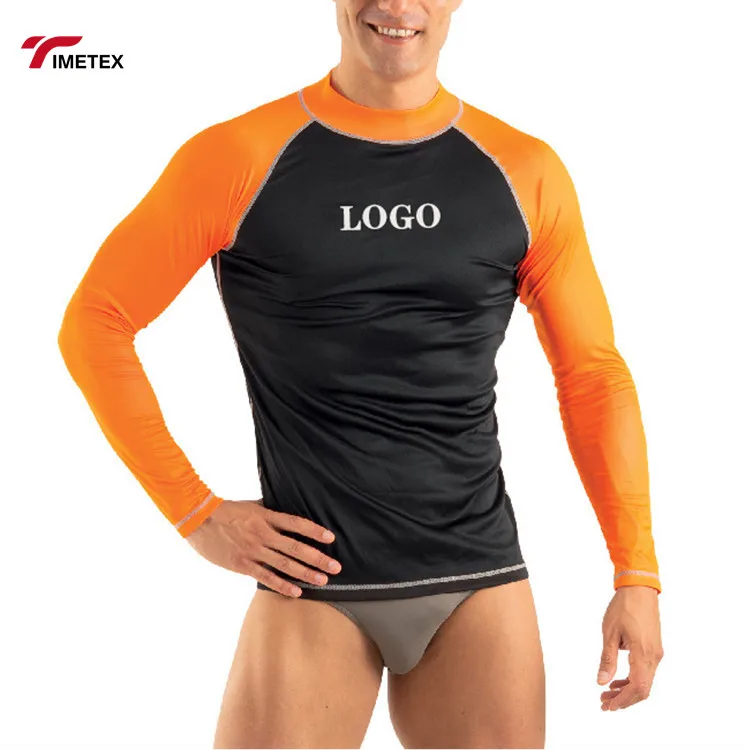Custom Men Anti Uv Long Sleeve Swimsuit Top Surfing Tee Uv Rashguard Men Rash Guard Sun Shirt
