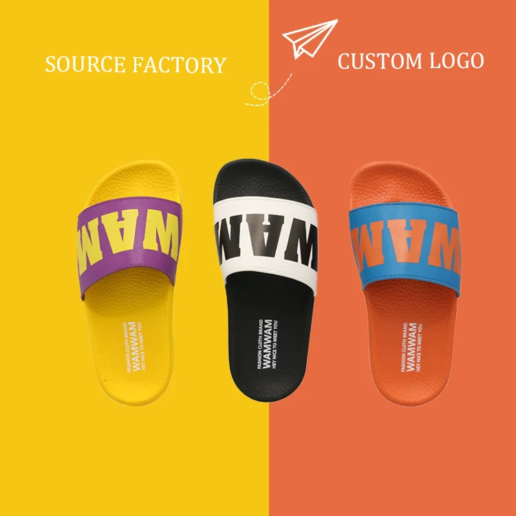 
Wholesale Design Rubber Upper Logo Printing Kids Sandals Unisex Custom Children slippers with printed upper and PU outsole 